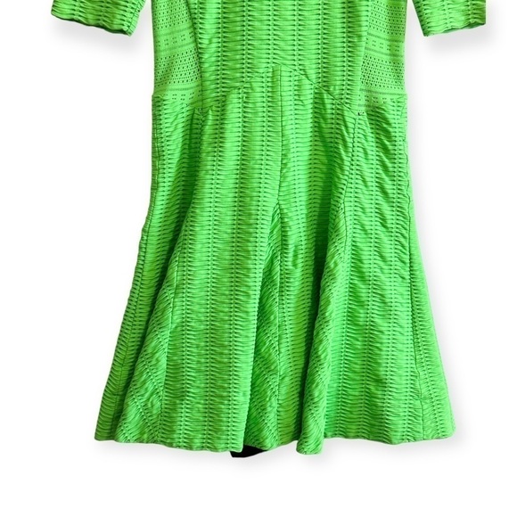 RAG & BONE Green Niki pointelle laddered-jersey fit and flare mini‎ dress SIZE 2 - Picture 4 of 15